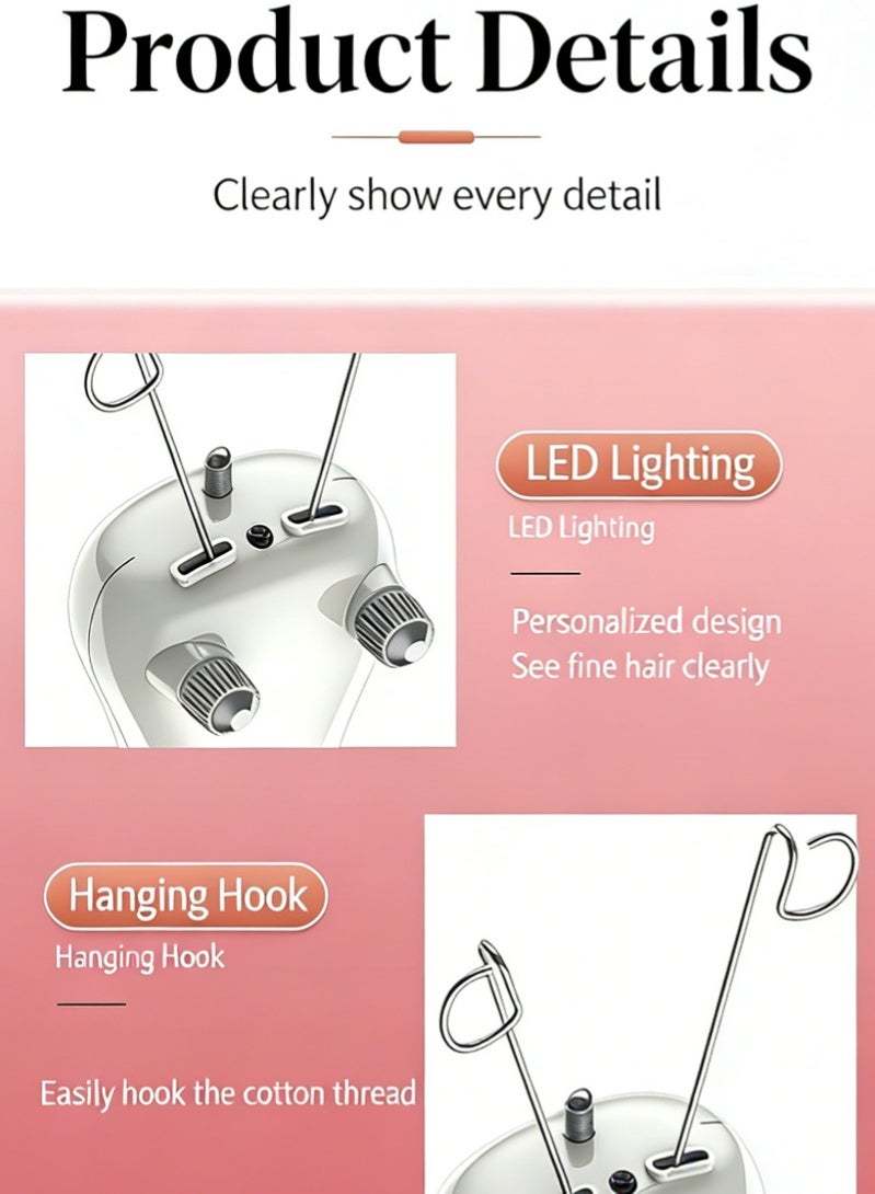 Halamine Painless Electric Cotton Epilator for Women - USB Rechargeable Facial Hair Remover with LED Light - Gentle Lady Facial Hair Remover for Upper Lip, Chin & Cheeks - Smooth Skin at Home - Image 3