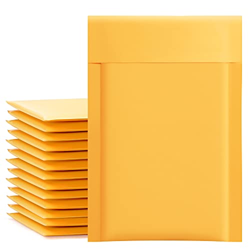 UCGOU Bubble Mailers 4x8 Inch Yellow 100 Pack Usable Size 4x7 Inch Kraft Padded Envelopes Small Business Mailing Packages Opaque Self Seal Boutique Shipping Bags Mailer Shipping Envelope Bubble Mailer - Image 1