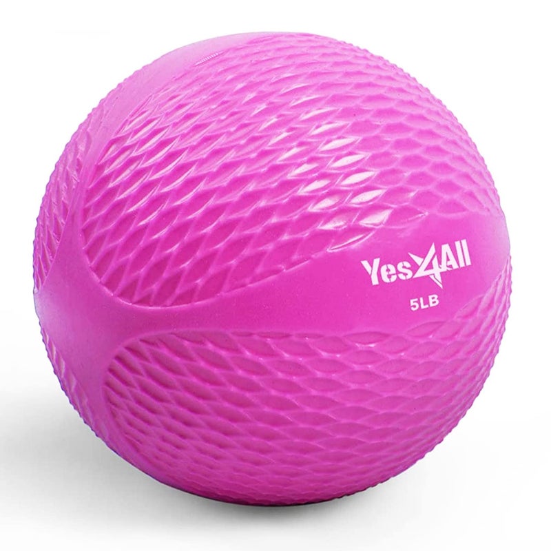 Yes4All Soft Weighted Toning Ball Knurl 5lb Pink - Image 1