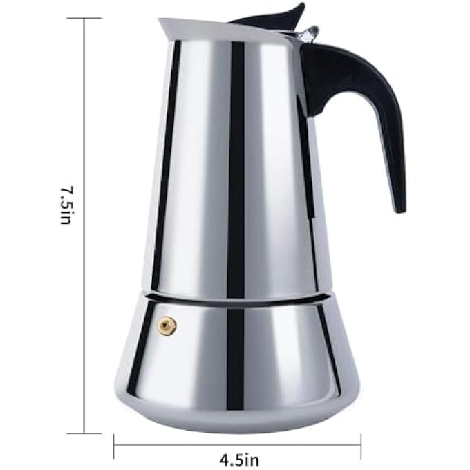 Khazna Stovetop Espresso Maker 6Cup300Ml Stainless Steel Classic Moka Coffee Pot With Coffee Percolator Design Italian Coffee Maker Suitable For Induction Cookers - Image 2