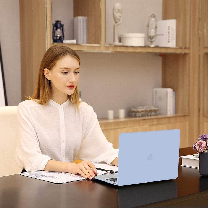 Moca Hard Shell Case Cover for M1 MacBook Air 13 inch [2022, 2021-2018 Release] M1 A2337 A2179 A1932 with Retina Display Touch id MacBook Air Shell Case Cover (Serenity Blue) - Image 3