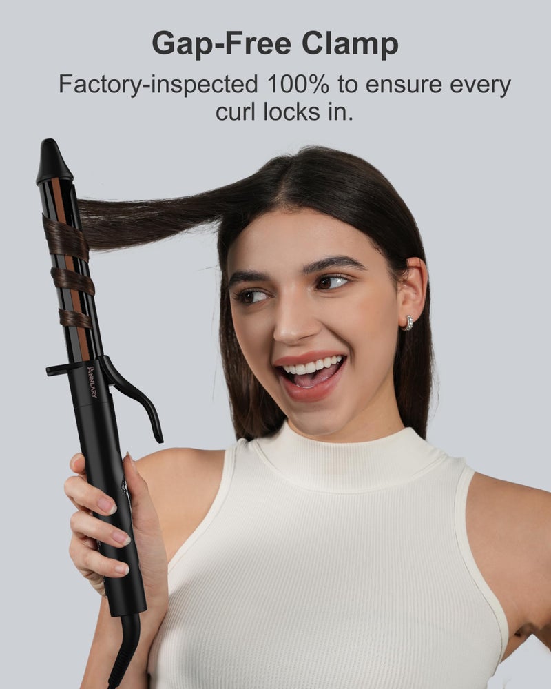 ANNLARY 1 Inch Curling Iron, Titanium Ceramic Hair Curler, Fast Heating Curling Wand with 8 Heat Settings with LED Display for All Hair Types Dual Voltage 110-240V for Travel - Image 5