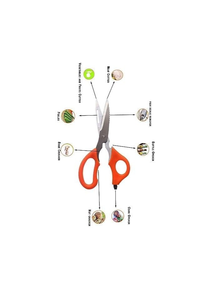 مقص مطبخ متعدد الاستخدام من الستانلس ستيل – متعدد الألوان - Image 3