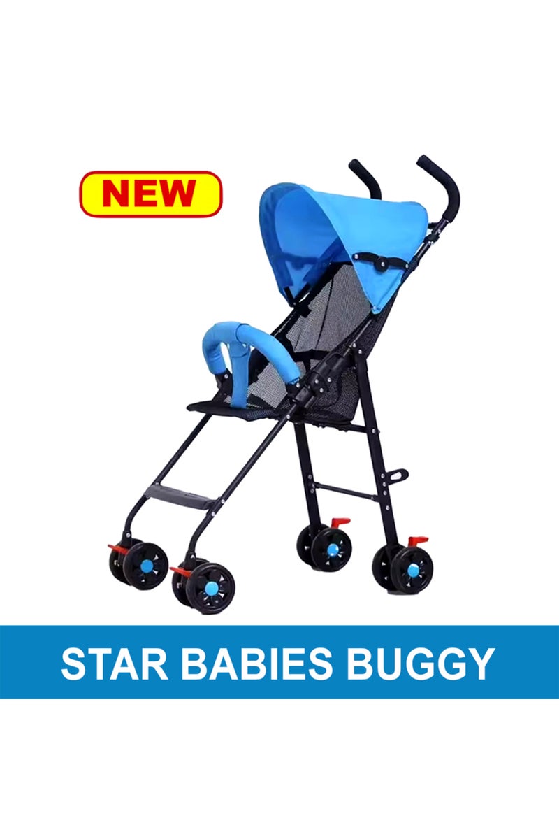 Star Babies - Light Weight Foldable Baby Stroller - Blue - Image 2