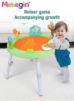 MEBEGIN 3 in 1 Baby Activity Center Equipped with Footstep Music Pad and Keyboard, Multi-functional Baby Chair with Removable Toy Tray, Activity Jumper and Bouncer for Babies' Early Education, Height Adjustable and 360 Degree Swivel Seat  - Image 3