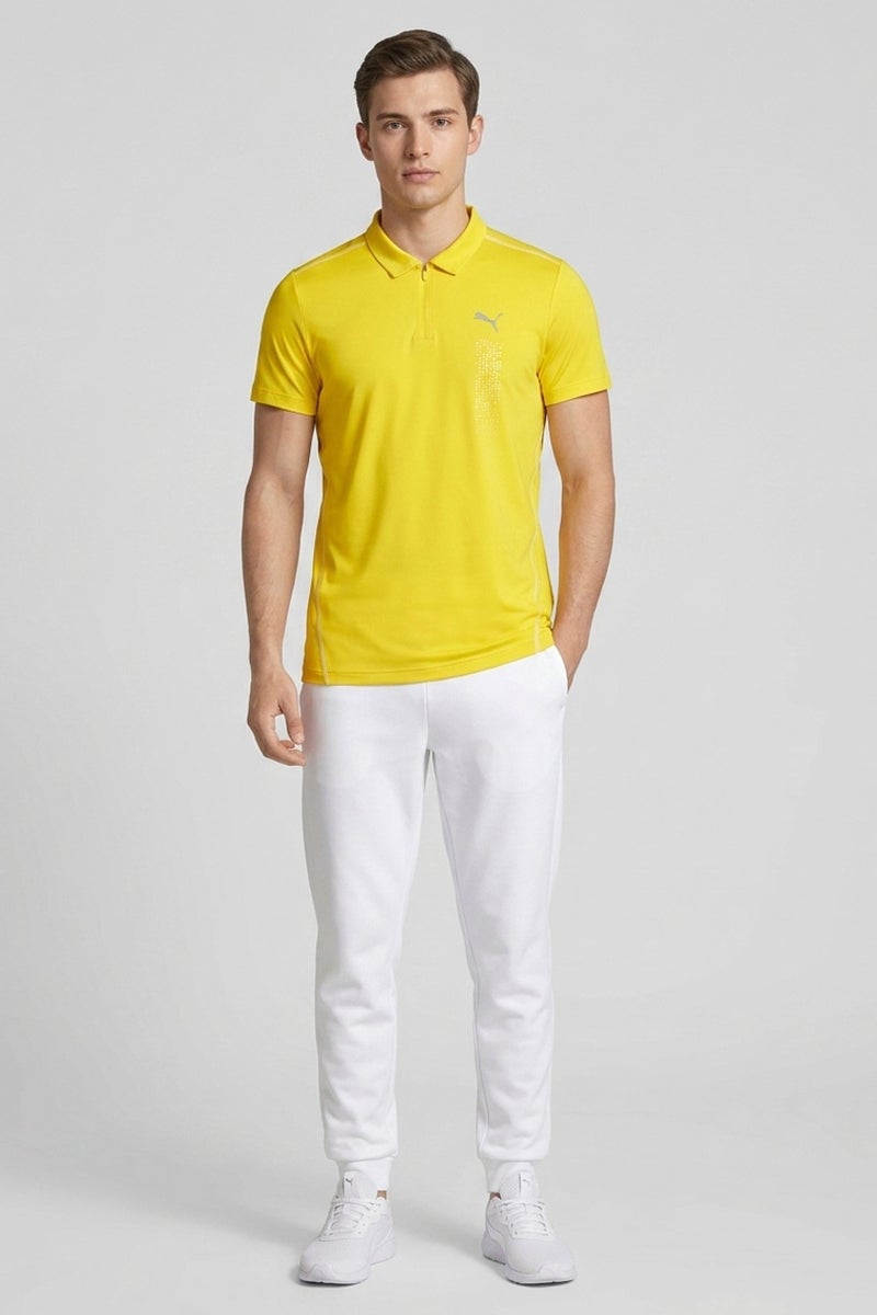 Puma x One8 Men Sportswear Fit Brand Logo Training Polo Shirt, Yellow - Image 2