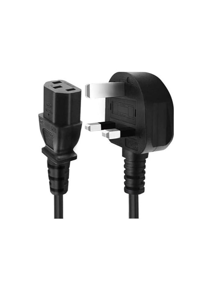 UK Power Cable, 3-Pin Fused Lead, 220V Compatible for Laptop, TV, Monitor, Printer, Black  - Image 4