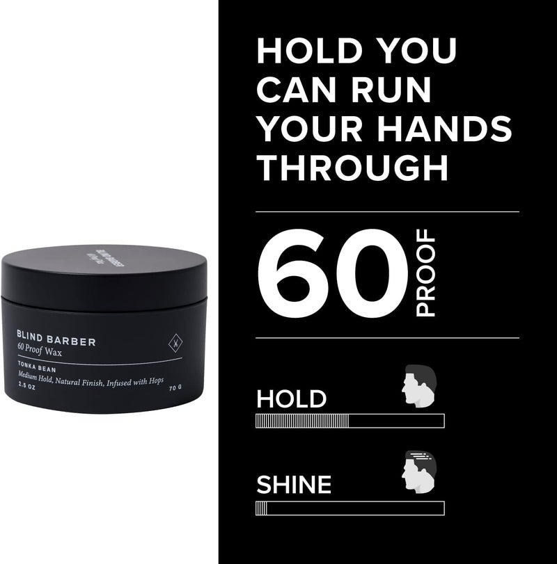 Blind Barber 60 Proof Hair Wax with Tonka Bean - Medium Hold and Natural Finish (70g) - Image 3