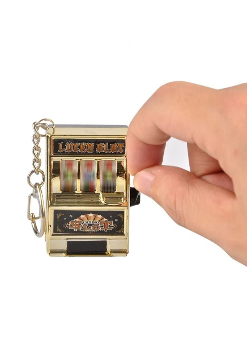 Generic - Rocker Keychain Games Slot Machine Keyrings Mini Slot Machine Keychain Mini Arcade Game Mini Claw Machine for Kids Vegas Mini Slot Machine Toy Metal Model Child Cute - Image 1