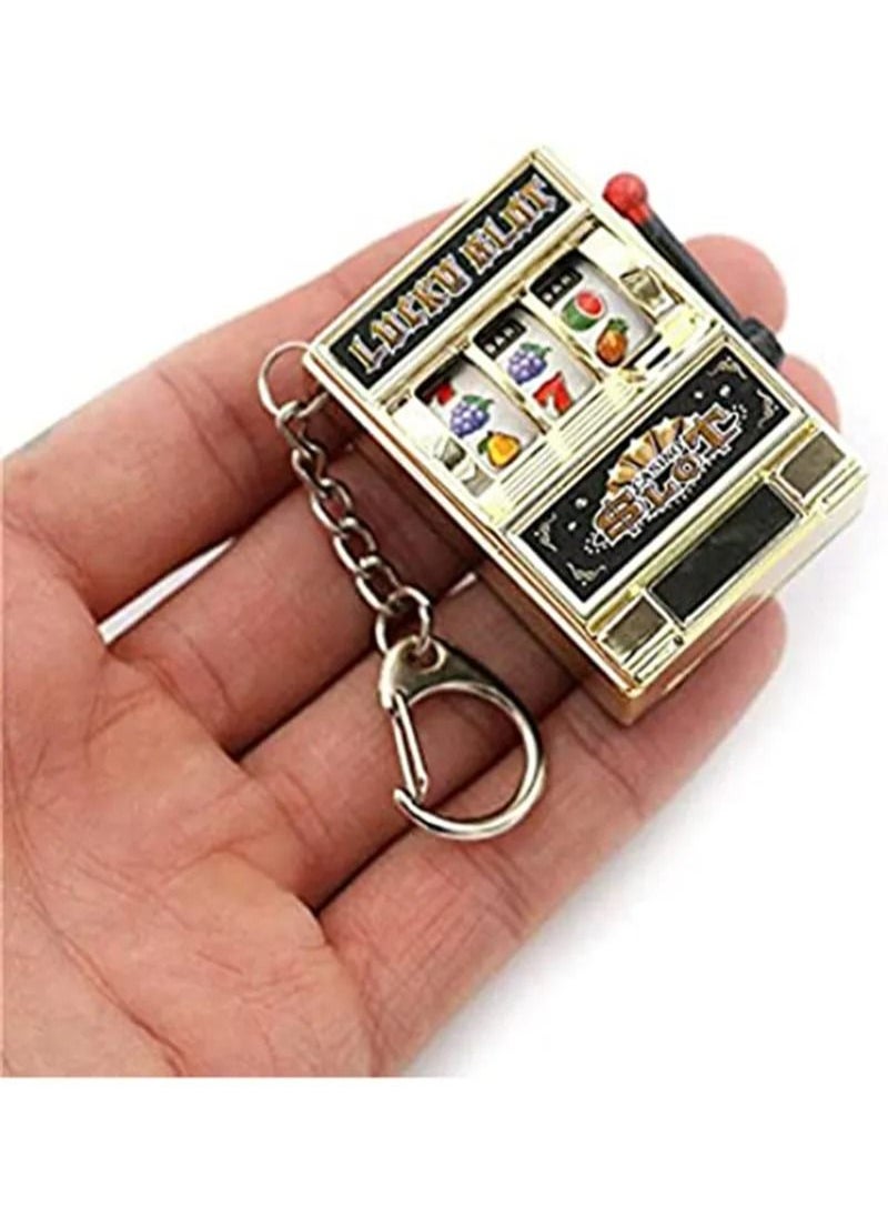 Generic - Rocker Keychain Games Slot Machine Keyrings Mini Slot Machine Keychain Mini Arcade Game Mini Claw Machine for Kids Vegas Mini Slot Machine Toy Metal Model Child Cute - Image 1