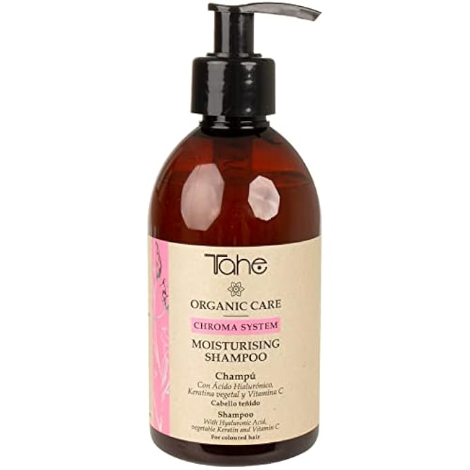 Tahe ORGANIC CARE CHROMA SYSTEM MOISTURISING SHAMPOO FOR COLOURED HAIR WITH HYALURONIC ACID, VEGETABLE KERATIN AND VITAMIN C (300 ML) - Image 1