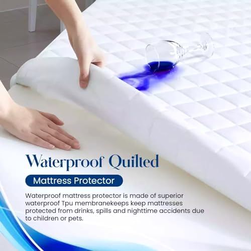 AJISH Super King Size Mattress Cover - 100% Waterproof Mattress Protector - Polycotton Fitted Style Elastic Bed Cover - Soft & Breathable - Easy Care (Super King - 78X84 inch | 6.5X7 feet, Gray) - Image 4
