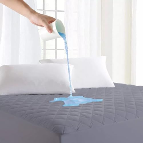 AJISH Super King Size Mattress Cover - 100% Waterproof Mattress Protector - Polycotton Fitted Style Elastic Bed Cover - Soft & Breathable - Easy Care (Super King - 78X84 inch | 6.5X7 feet, Gray) - Image 1