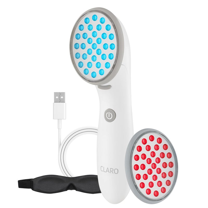 Spa Sciences CLARO Clinically Proven Blue & Red LED Acne Treatment Light Therapy System-FDA Cleared-Rechargeable- Professional Home Acne Healing/Clearing Treatment - Image 1