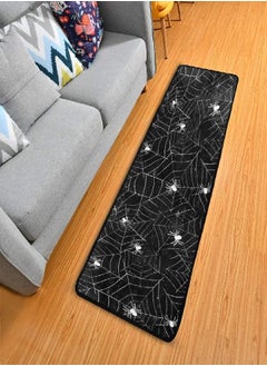 ALAZA ALAZA Halloween Black and White Grunge Background with Spiderwebs Runner Area Rug Non Slip Floor Mat for Hallway Entryway Living Room Bedroom Dorm Home Decor 72x24 inches  - Image 2