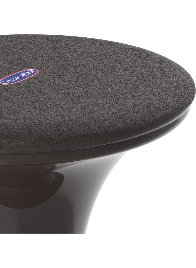 Cosmoplast Plastic Round Stool (Dark Brown)  - Image 2