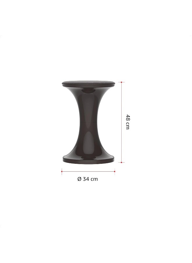 Cosmoplast Plastic Round Stool (Dark Brown)  - Image 5