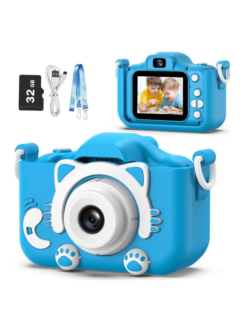 TIGER Kids Camera Toys for 3-8 Year Old Boys & Girls – Digital Video Camcorder with Cute Cartoon Soft Silicone Cover – HD Photography, Fun Filters & Games – Best Christmas & Birthday Gift for Kids – 32GB SD Card Included - Image 1