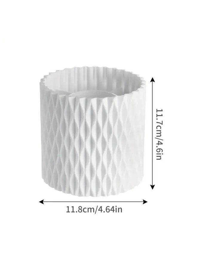 White Rotating Desktop Storage Bucket For Cosmetic Brushes Lipstick Eyebrow Pencil And Eyeshadow Brush Organizer - Image 2