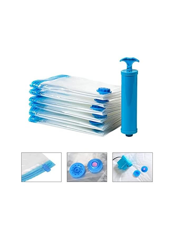 SKY-TOUCH - Vacuum Storage Bags Large 6 Pack With Suction Pump 70 X 100 Cm Reusable Compression Bags Space Saver Vacuum Bag For Packingclothes Bedding Travel - Image 1