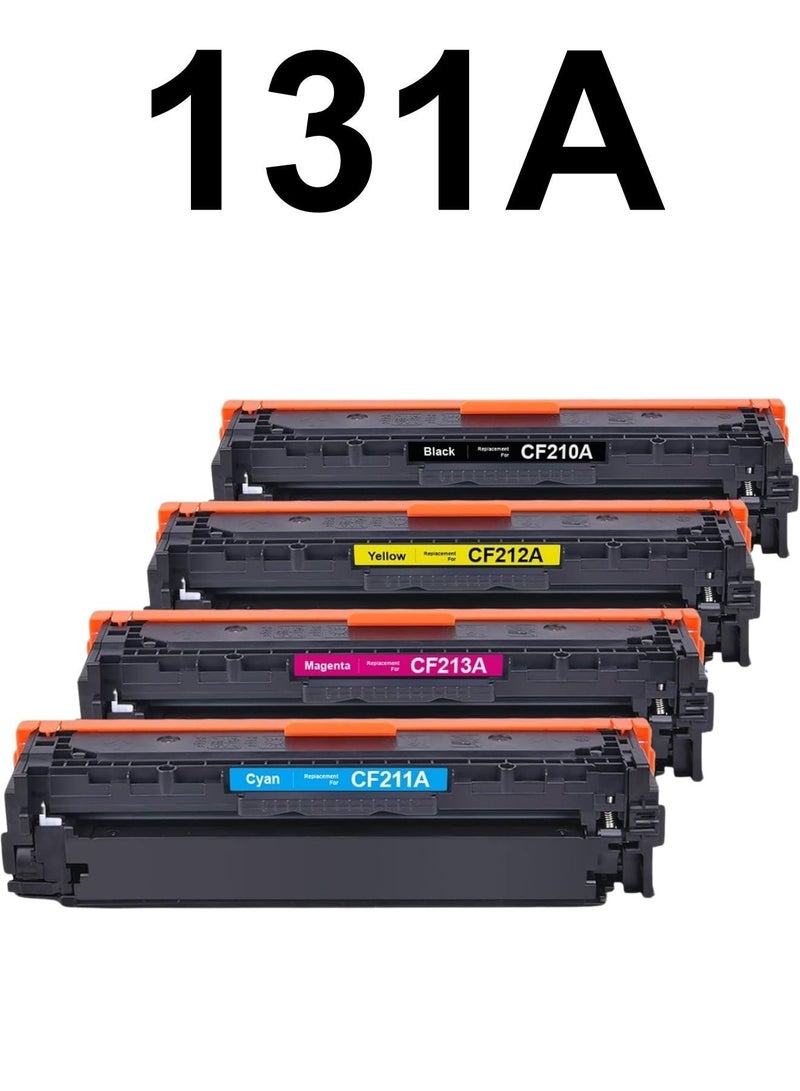 مجموعة طقم 4خراطيش حبر131A  متوافقة مع طابعات اتش بي ليزر جيت (MFP M276nw M251nw M251n M276n) اللون اسود ازرق (سيان) اصفر (ارجواني ماجنتا) - Image 1