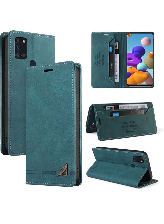 S-TOP Case For Samsung Galaxy A21s Skin Feel Anti-theft Brush Horizontal Flip Leather Case with Holder & Card Slots & Wallet - Image 1