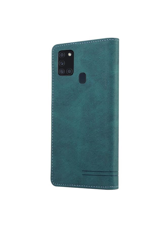 S-TOP Case For Samsung Galaxy A21s Skin Feel Anti-theft Brush Horizontal Flip Leather Case with Holder & Card Slots & Wallet - Image 3