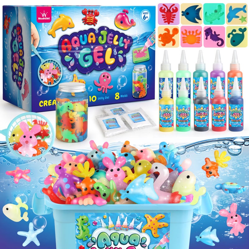 wookidel Magic Gel Water Elf Toy Kit, Aqua Fairy Water Gel Kit for Kids with 10PCS Aqua Jelly Gels & Animal Mold, Gift for Christmas, Easter, Birthday, New Year, Creative Art Craft Girls 6 7 8 9 10 Year Old - Image 1