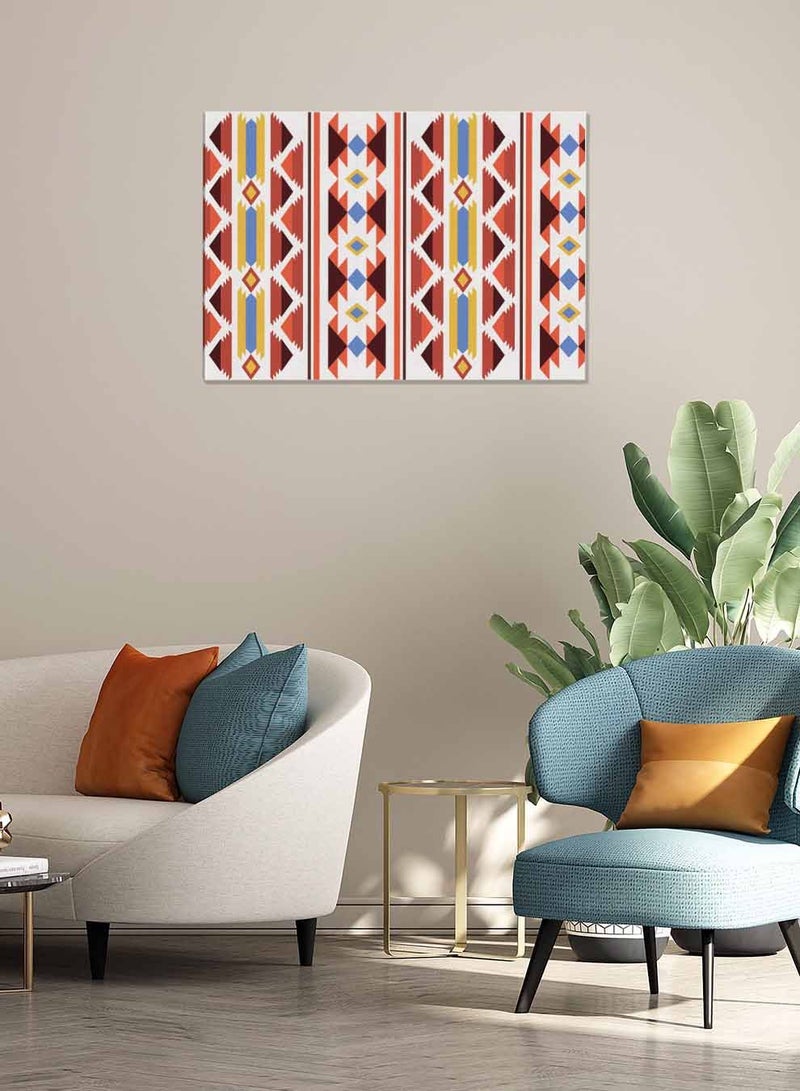 LOWHA Framed Canvas Wall Art Stretched Over Wooden Frame, Traditional Arabian Pattern Landscape Orientatio Painting, For Home, Living Room, Office Decor - Image 2