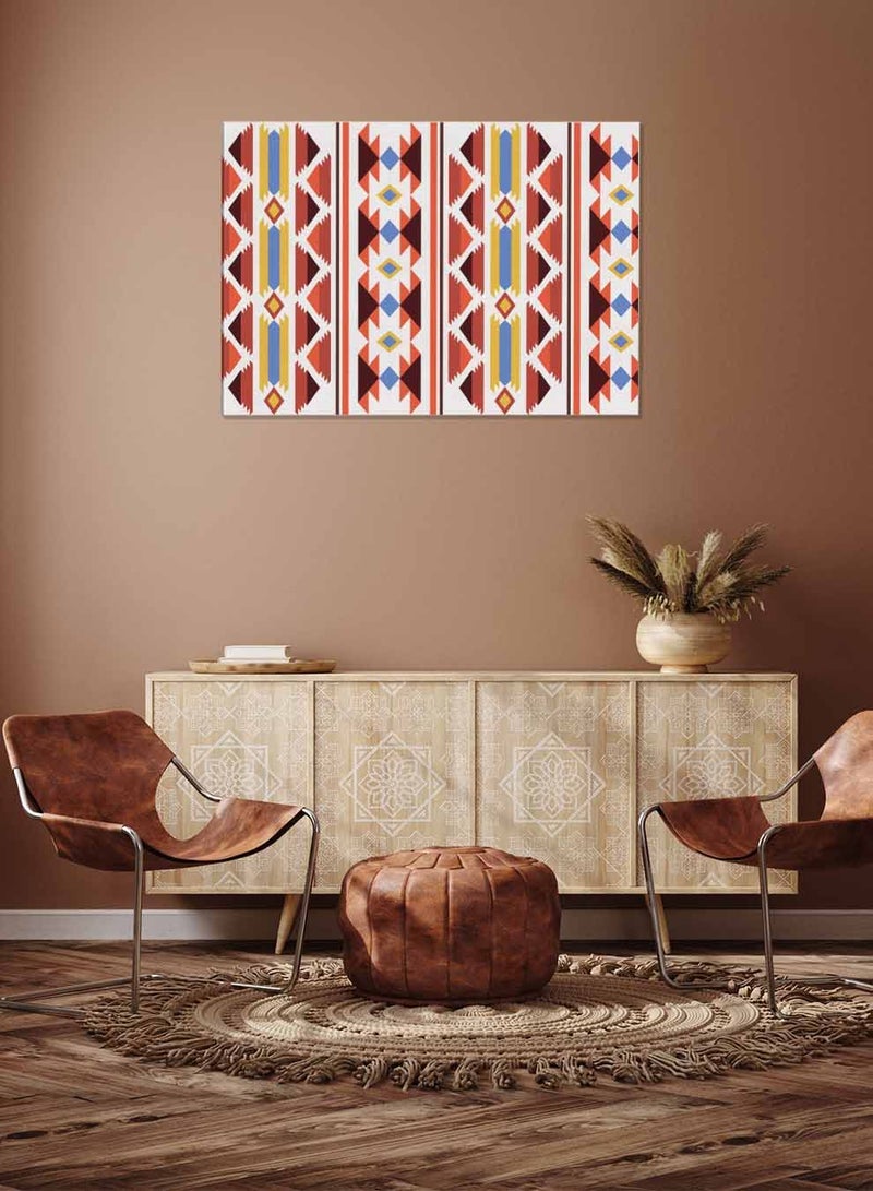 LOWHA Framed Canvas Wall Art Stretched Over Wooden Frame, Traditional Arabian Pattern Landscape Orientatio Painting, For Home, Living Room, Office Decor - Image 4