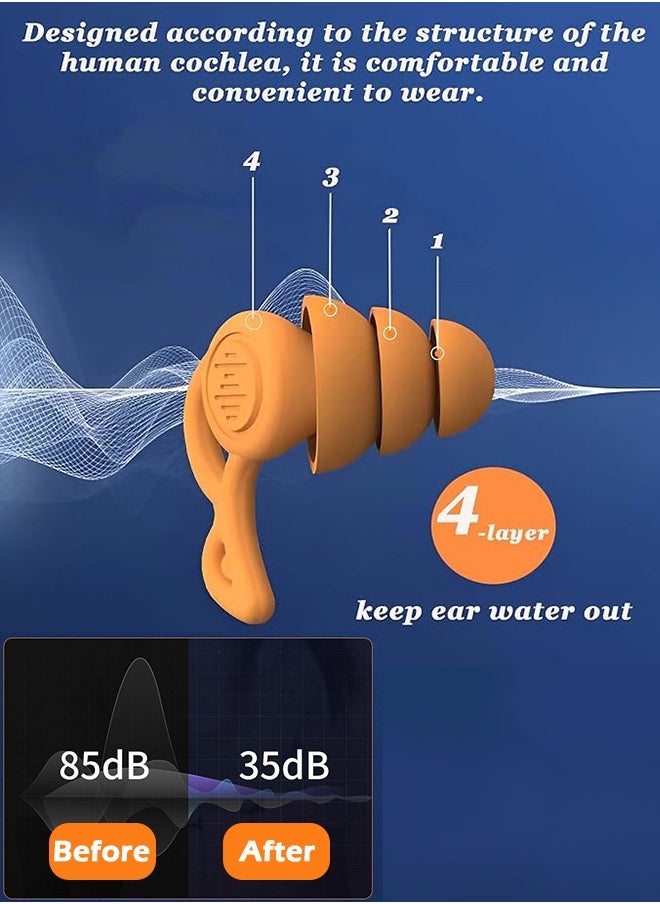 Generic 2 Ear Plugs – Ultra-Comfy Reusable Noise-Reducing Earplugs For Sleep Deep Focus swimming  Travel  Noise Sensitivity Flexible Hearing Protection  Customizable Fit  24dB (SNR) Noise Reduction  - Image 3