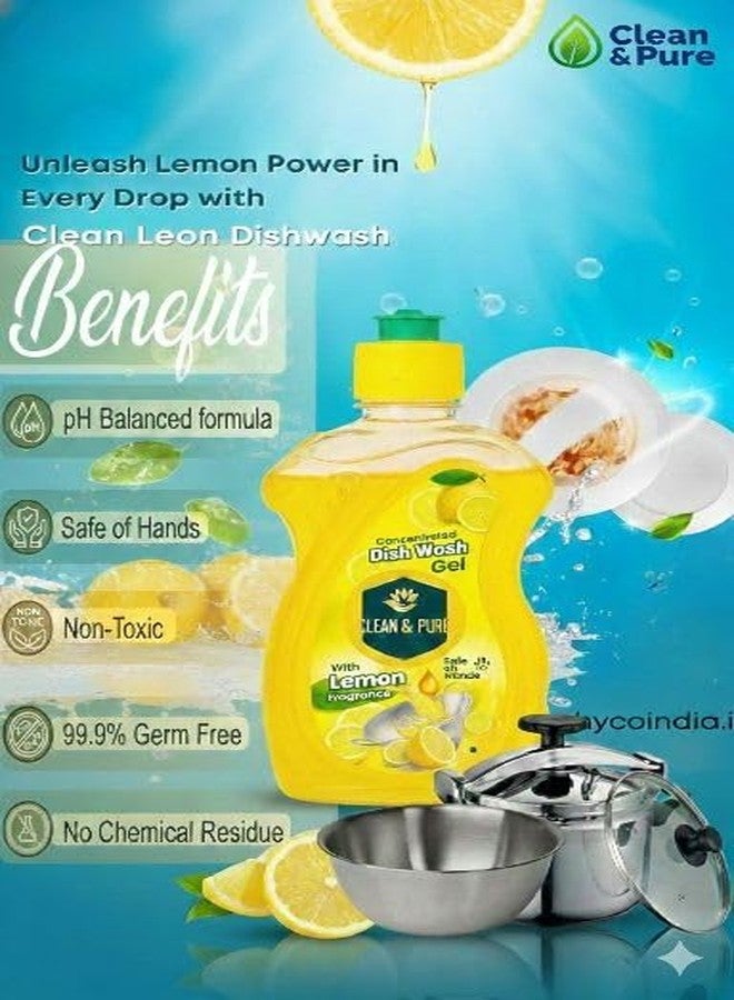 Clean & Pure Concentrated Dish Wash Gel with Lemon Fragrance, Safe on Hands, 250ml| (Pack-2) (250 ml) - Image 5
