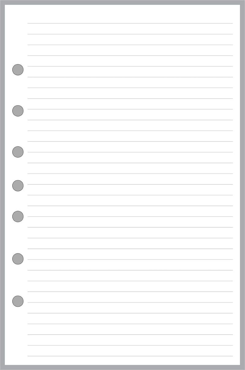 Handy Forms Classic Size Notes Insert with Simple Lines Spaced 1/4", Sized and Punched with 7 Holes for 7-Ring Notebooks Such as Franklin, etc. (5.5" x 8.5") - Image 1