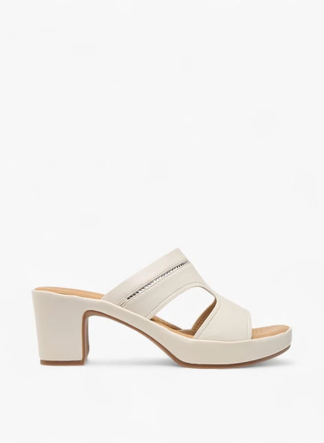 Flora Bella By Shoexpress Womens Embellished Slip-On Sandals With Block Heels