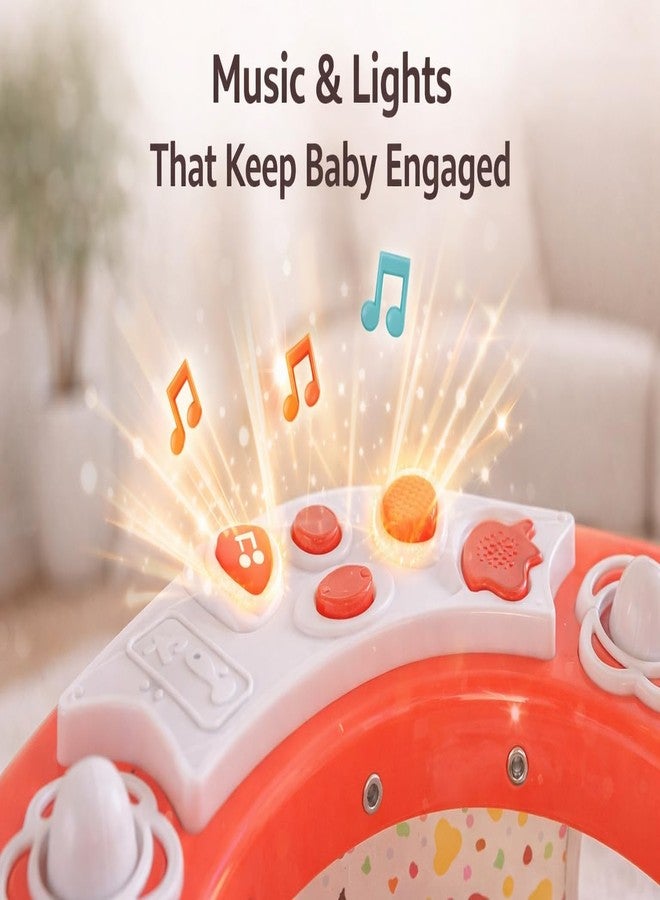 Maanit Walker with Foldable,Cushion Seat | Activity Walker for Baby with Musical Toy Bar | Walker Boys and Girls (Red) - Image 5