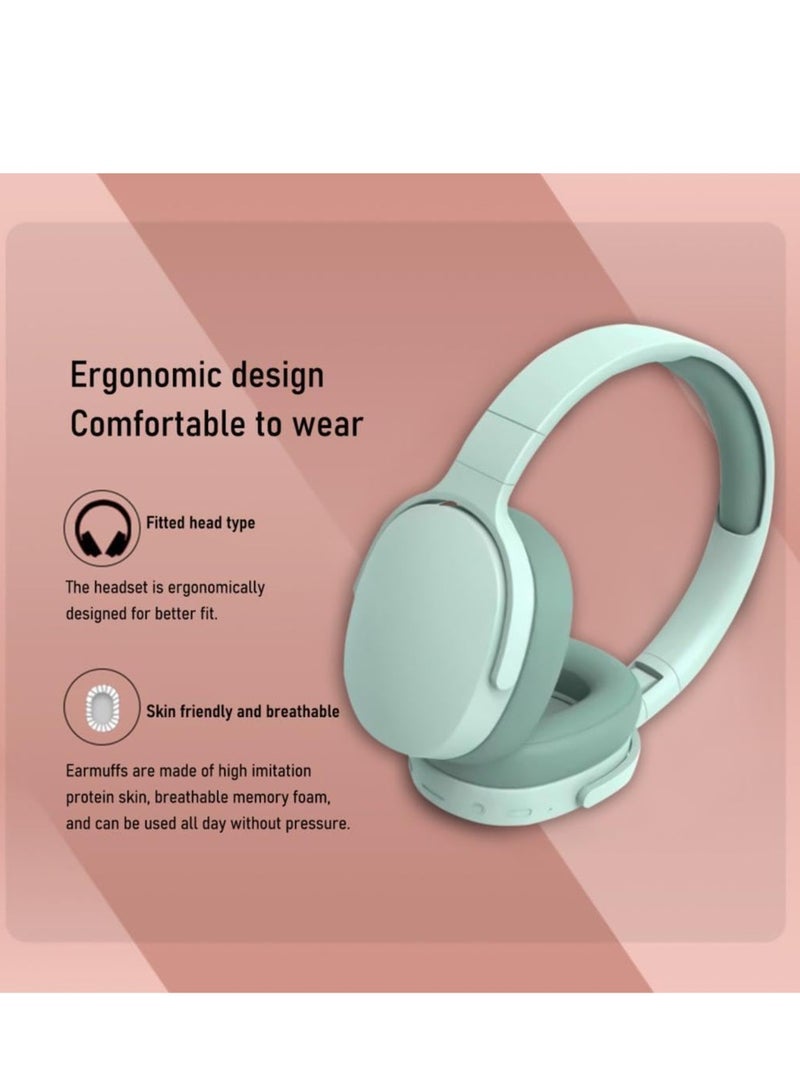 P2961 Head-worn Bluetooth Headset Wireless Heavy Bass Headset Full-ear Ultra-long Battery Life Bluetooth Headset with Intelligent Noise Cancellation, Foldable Wireless Headset HiFi, Ergonomic Blueto - Image 3