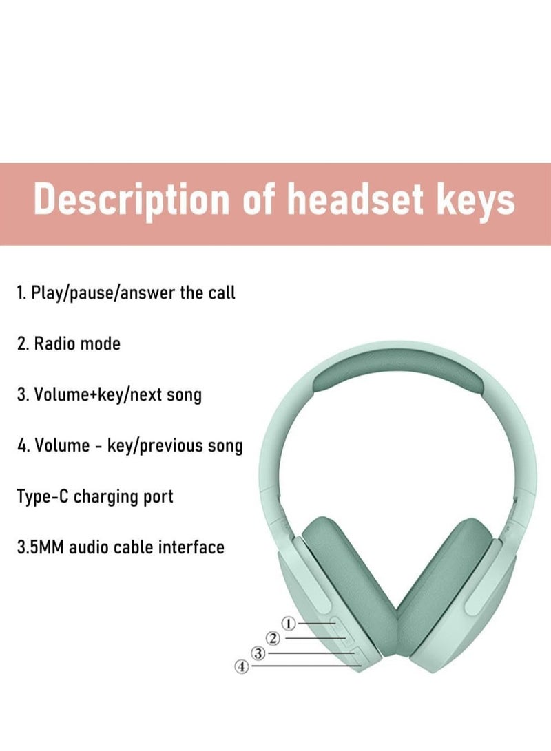 P2961 Head-worn Bluetooth Headset Wireless Heavy Bass Headset Full-ear Ultra-long Battery Life Bluetooth Headset with Intelligent Noise Cancellation, Foldable Wireless Headset HiFi, Ergonomic Blueto - Image 5
