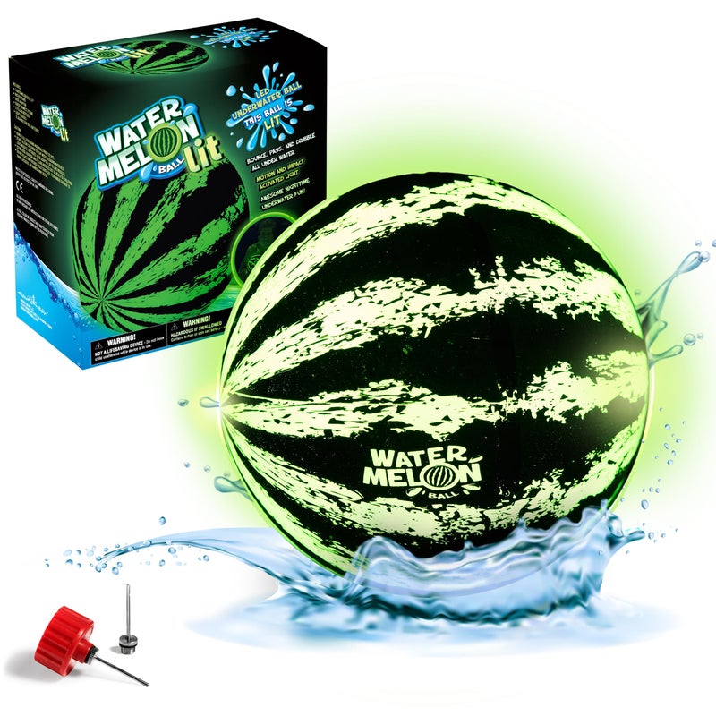 Watermelon Ball Lit Glow in The Dark Pool Toy for Kids Ages 812 Teens Adults 9 Inch Swimming Pool Game for Family Fun - Image 2
