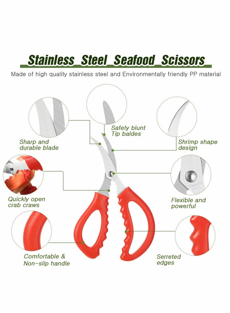 مجموعة مقصات متعددة الوظائف من الفولاذ المقاوم للصدأ للمأكولات البحرية للجمبري والسرطان واللوبستر، 3 قطع أدوات مطبخ - Image 5