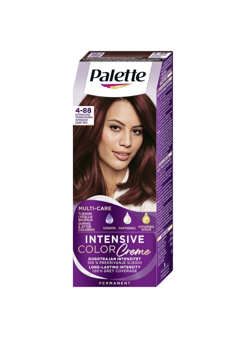 Palette Intensive Permanent Color Cream 4-88, Intensive Dark Red 4-88, Intensive Dark Red 50ml , 50ml , & 10ml - Image 1