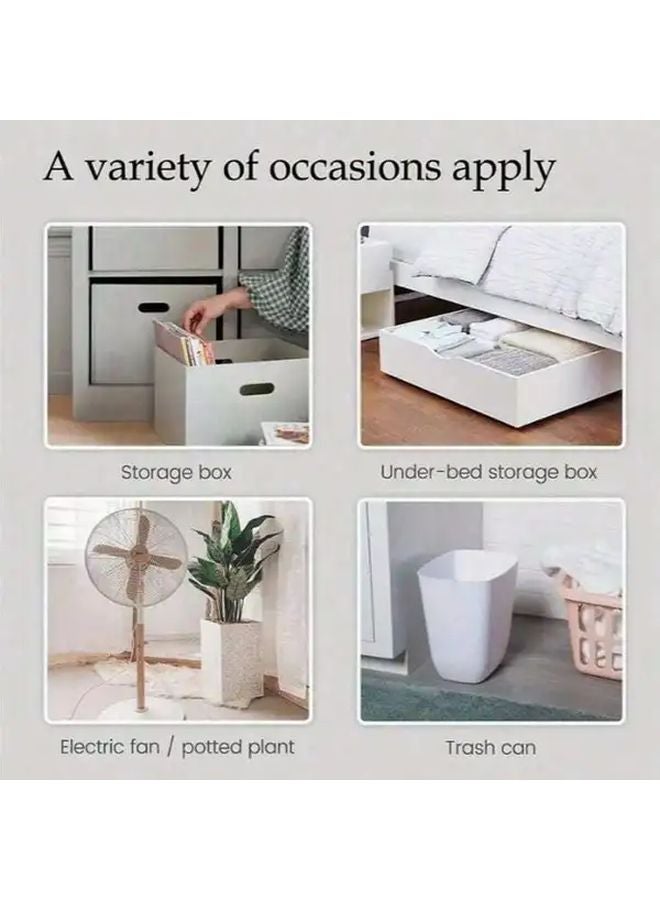 4Pcs White Self Adhesive Casters 360 Rotating Wheels For Furniture Storage Boxes - Image 4