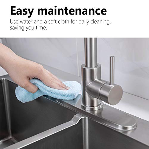 VFAUOSIT Sink Hole Cover, Escutcheon Plate Stainless Steel Deck Plate for 1 or 3 Hole Bathroom or Kitchen Sink Faucet Mixer Tap 10" Brushed Nickel - Image 5