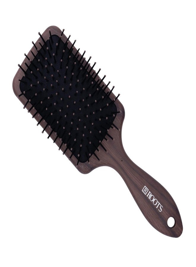 روتس فرشاة شعر ROOTS Truglam Paddle | قاعدة مرنة مبطنة | شعيرات ناعمة الأطراف لفك التشابك وتجعيد الشعر | تُضفي كثافة على تسريحة الكويف | مناسبة لجميع أنواع الشعر | للرجال والنساء | الطول: 8.5 بوصة، رقم الموديل: WDR P04 - Image 1