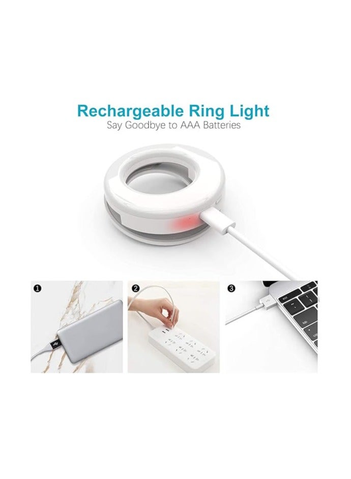 حلقة إضاءة سيلفي، إضاءة دائرة LED، إضاءة للكاميرا والهواتف المحمولة وأجهزة اللابتوب، للإضاءة في التصوير الفوتوغرافي والفيديو، مع إمكانية ال والشحن. - Image 3