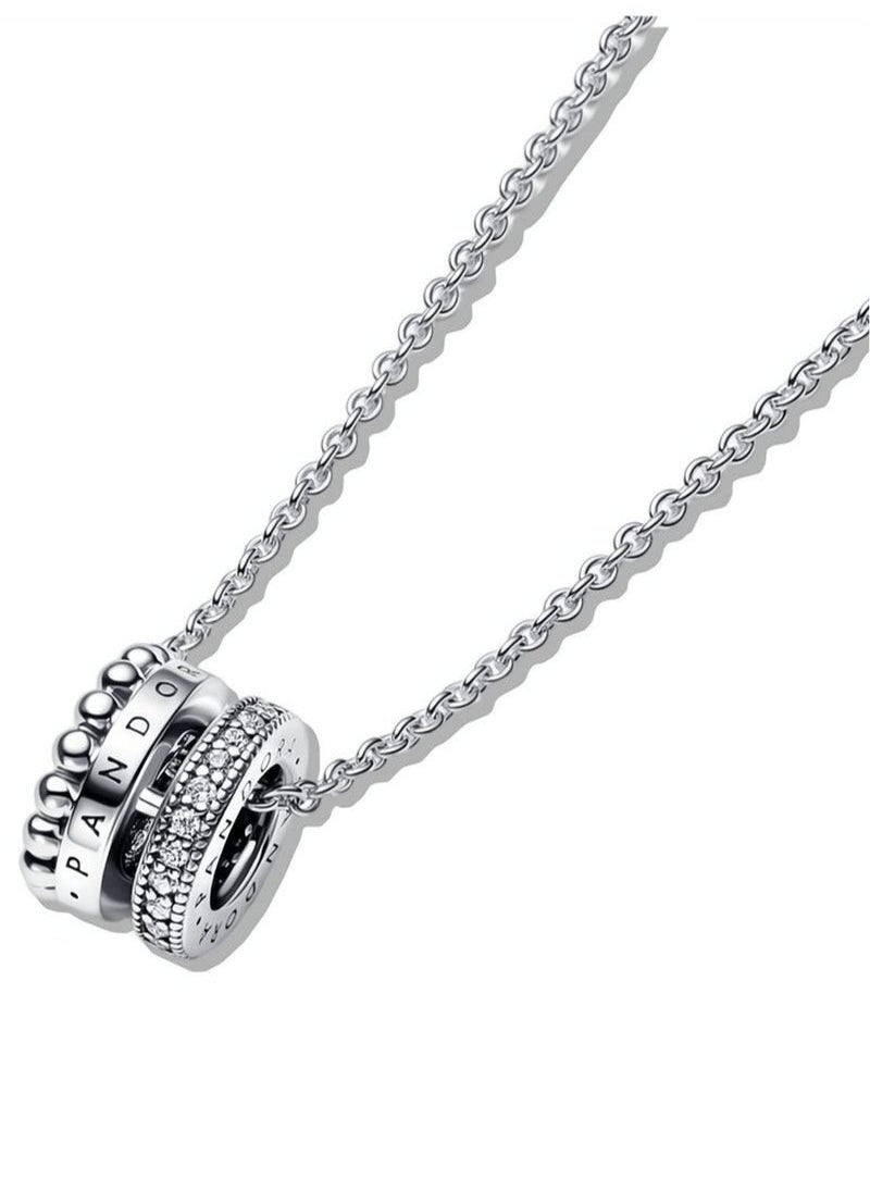 Pandora Violet - Pandora Signature Sterling Silver Pavé Cubic Zirconia Halo Necklace - Image 1