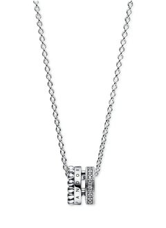 Pandora Signature Sterling Silver Pavé Cubic Zirconia Halo Necklace