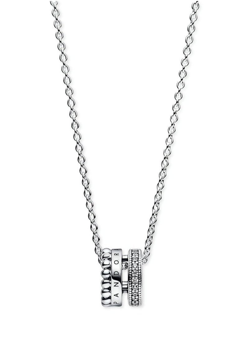 Pandora Violet - Pandora Signature Sterling Silver Pavé Cubic Zirconia Halo Necklace - Image 1