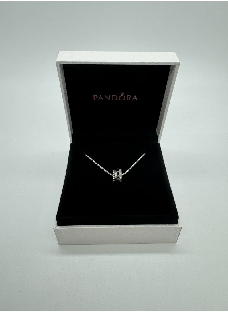 Pandora Violet - Pandora Signature Sterling Silver Pavé Cubic Zirconia Halo Necklace - Image 1