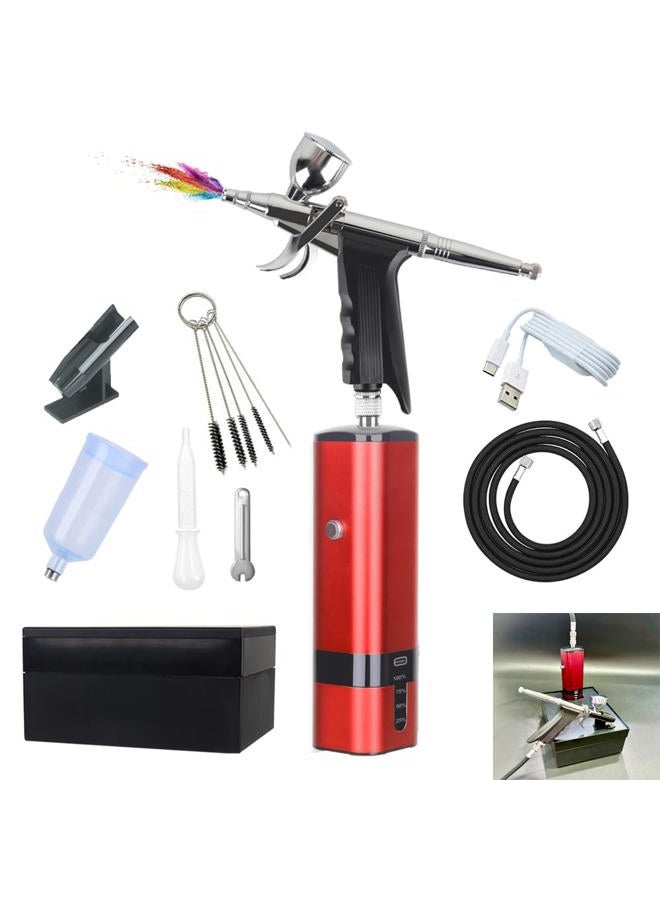 I-BEAUTEE Portable Cordless Airbrush Kit with Compressor, high air Flow Handheld Mini Air Brush Gun Set,Trigger Type High Pressure Air Brush for Painting, Nail Art, Cake, Barber,Model,T-Shirt DIY - Image 1