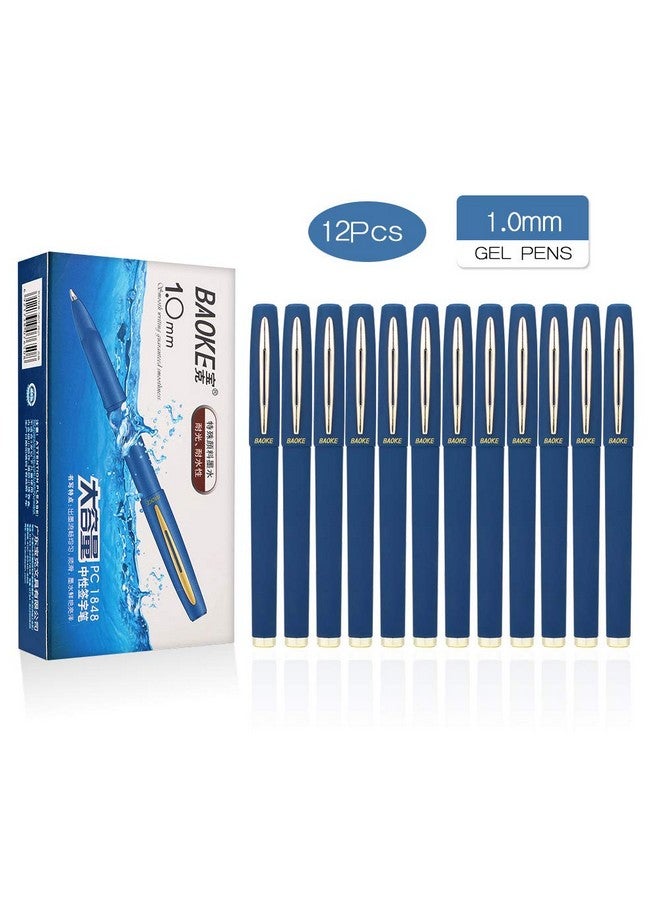 BAOKE Gel Ink Pens Rollerball Pens 1.0Mm Medium Line Box Of 12 Pack Pc1848 (Blue) - Image 2